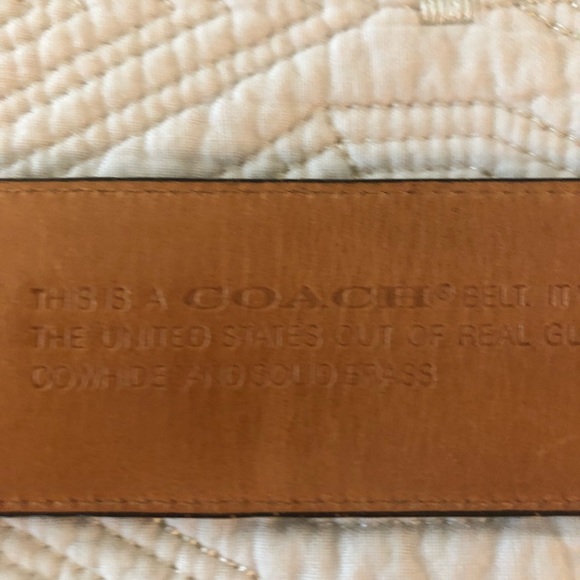 Coach leather belt in navy size S - Picture 4 of 6